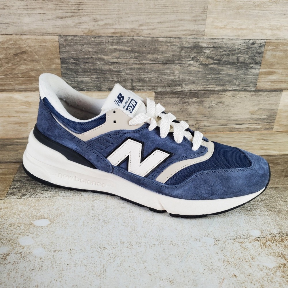 New Balance 997R Mens Shoes Sz 12 Blue White‎ Suede Lace-Up Sneakers